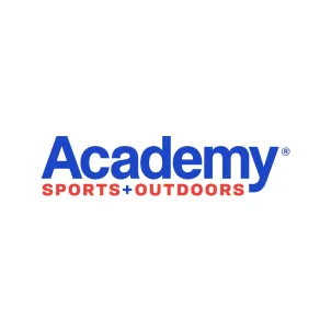 Academy Sports and Outdoors logo in blue and red text on a white background